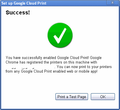Google Cloud Print Success