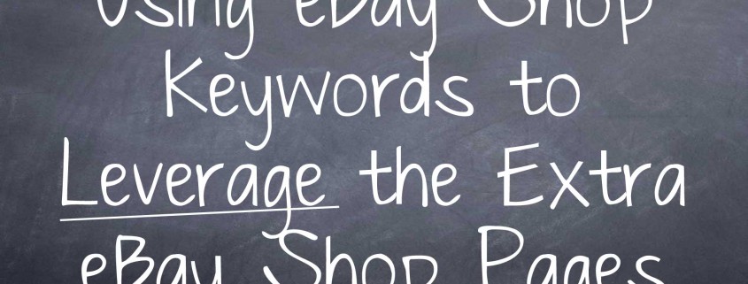 Using eBay Shop Keywords to Leverage the Extra eBay Shop Pages