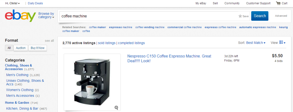 The New eBay List view