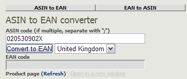 Free ASIN to EAN Converter