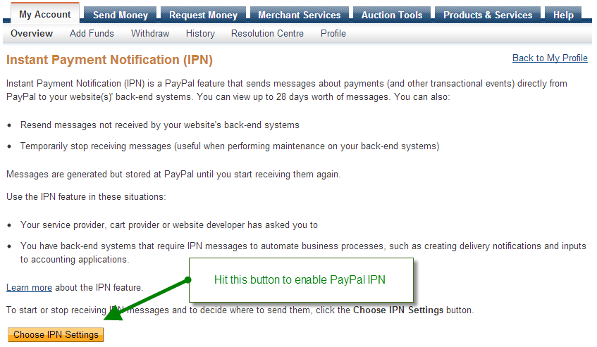 Paypal IPN for Magento Step 3